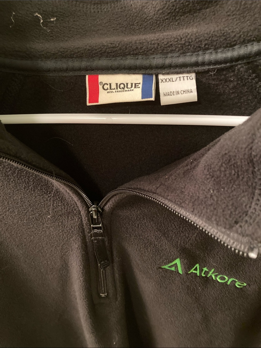 Atkore Black Lightweight Fleece Quarter-Zip Jacket